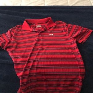 Red with blue stripes 2xl under armour golf shirt
